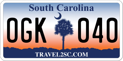 SC license plate OGK040