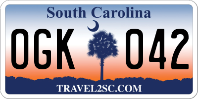 SC license plate OGK042