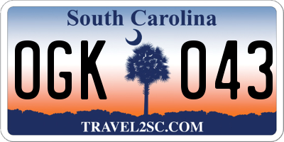SC license plate OGK043