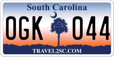 SC license plate OGK044