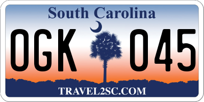 SC license plate OGK045