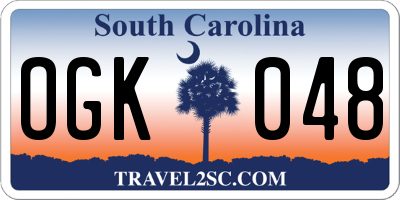 SC license plate OGK048