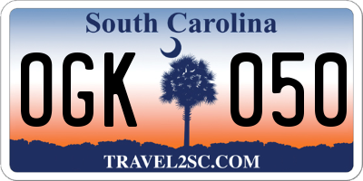 SC license plate OGK050