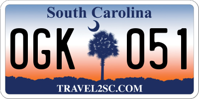 SC license plate OGK051