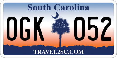 SC license plate OGK052