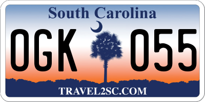 SC license plate OGK055