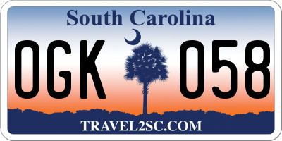 SC license plate OGK058