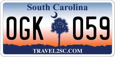SC license plate OGK059