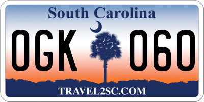 SC license plate OGK060