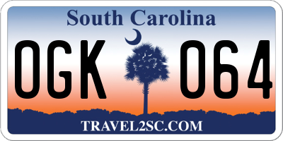 SC license plate OGK064