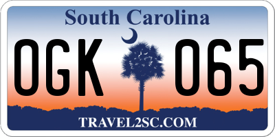 SC license plate OGK065