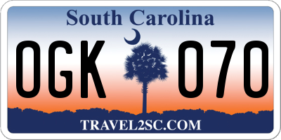 SC license plate OGK070