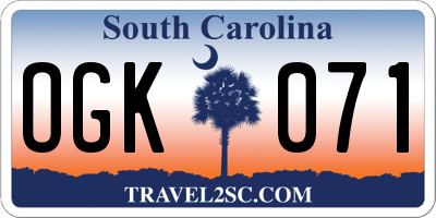 SC license plate OGK071