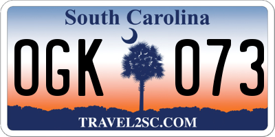SC license plate OGK073