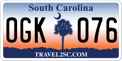 SC license plate OGK076