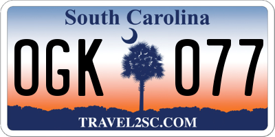 SC license plate OGK077
