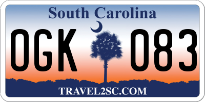 SC license plate OGK083