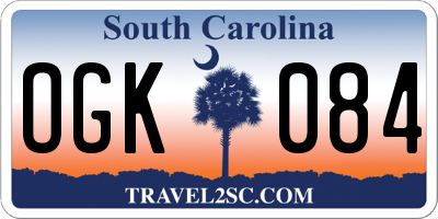 SC license plate OGK084