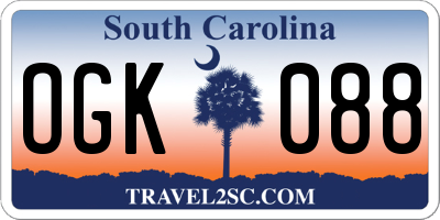 SC license plate OGK088