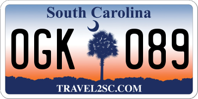 SC license plate OGK089