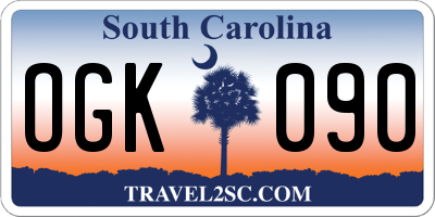 SC license plate OGK090