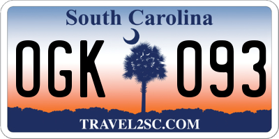 SC license plate OGK093