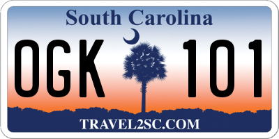 SC license plate OGK101