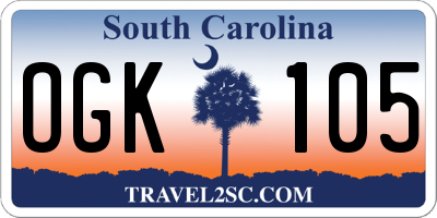 SC license plate OGK105
