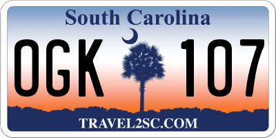SC license plate OGK107
