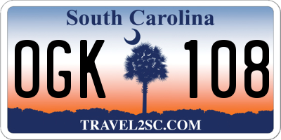 SC license plate OGK108
