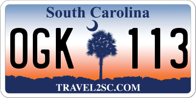 SC license plate OGK113