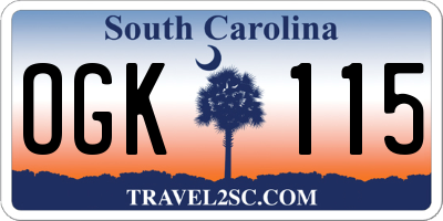 SC license plate OGK115