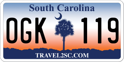 SC license plate OGK119