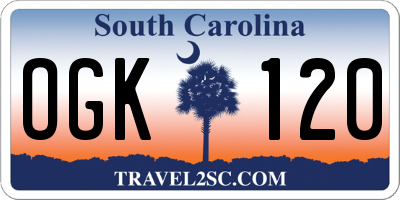 SC license plate OGK120