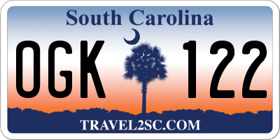 SC license plate OGK122