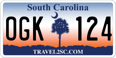 SC license plate OGK124