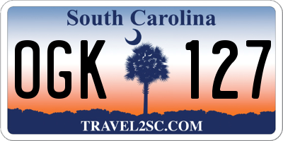SC license plate OGK127