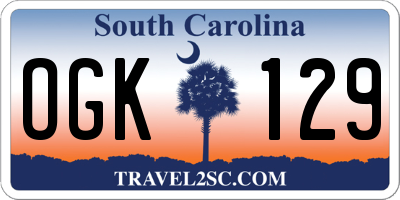 SC license plate OGK129