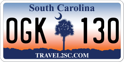 SC license plate OGK130