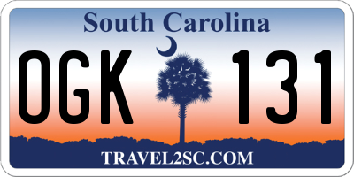 SC license plate OGK131