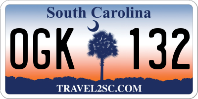 SC license plate OGK132
