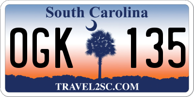 SC license plate OGK135