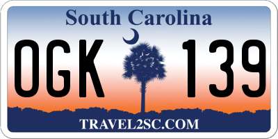 SC license plate OGK139