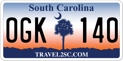 SC license plate OGK140