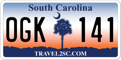 SC license plate OGK141
