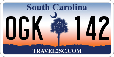 SC license plate OGK142
