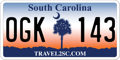 SC license plate OGK143