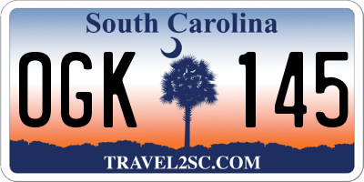 SC license plate OGK145