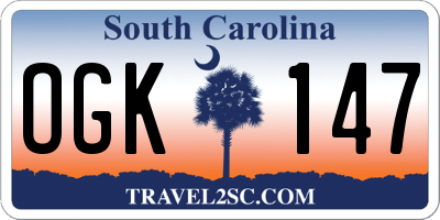 SC license plate OGK147