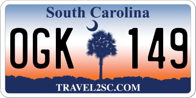 SC license plate OGK149